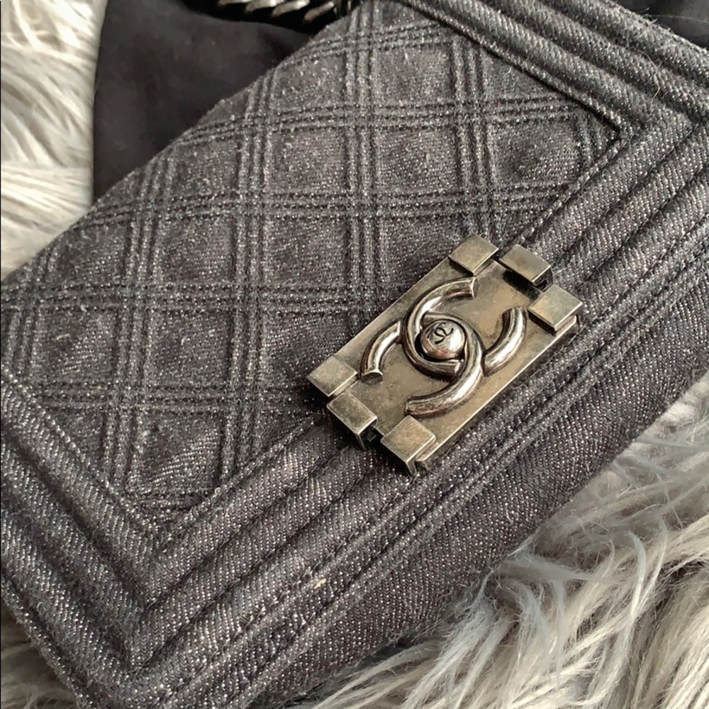 SOLD. Chanel Le Boy crossbody denim - Picture 3 of 8